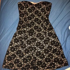 black lace romper with tan underside